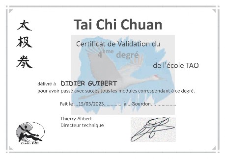 Diplôme 4ème degré TAO 2023